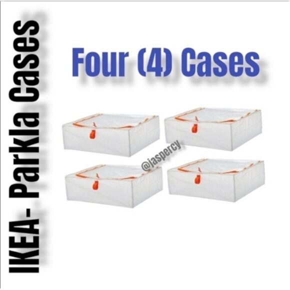 IKEA PÄRKLA Set of Four (4) IKEA Roomy Storage Case Tote 22" X 19" X 7" NWT - Picture 1 of 10